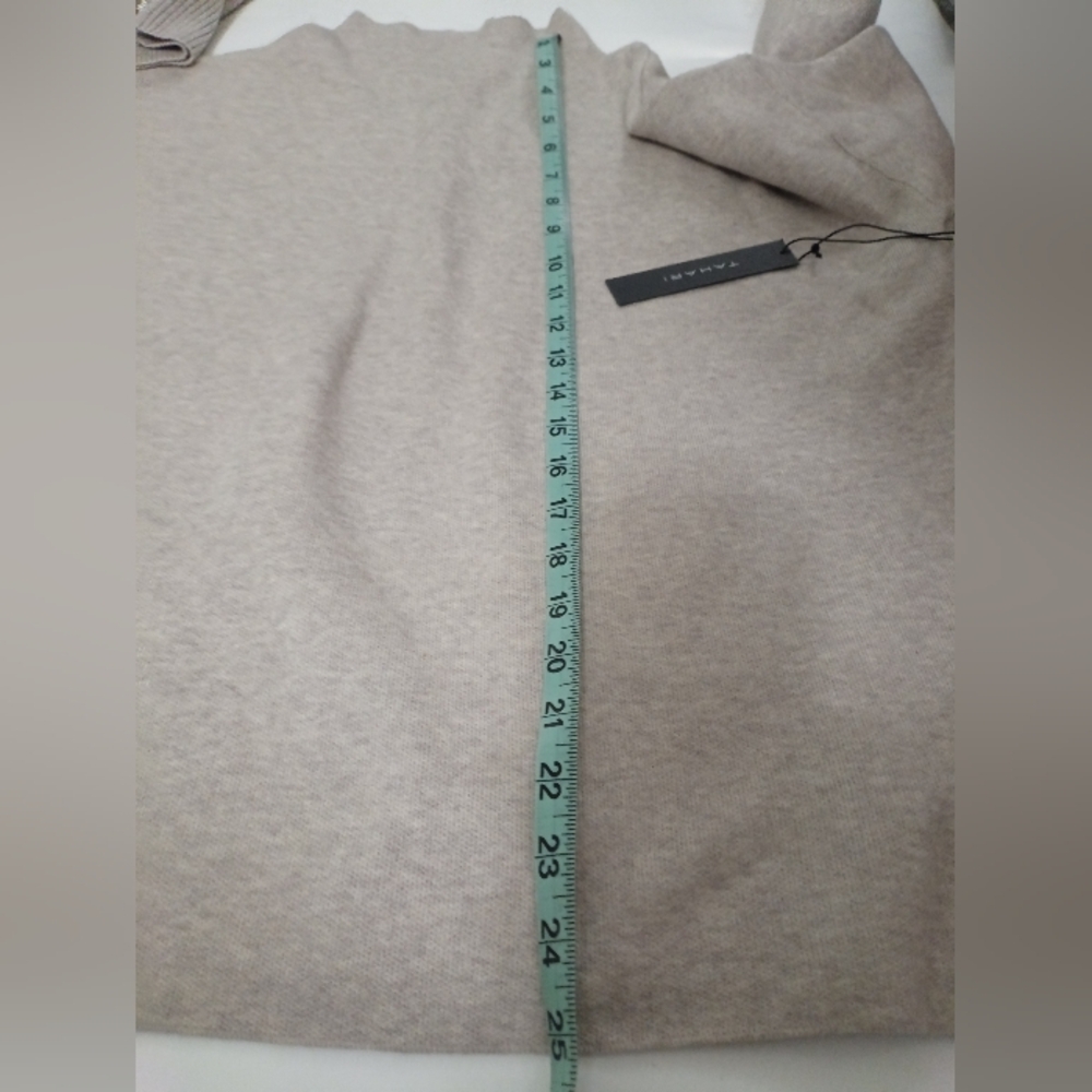 Tahari Women's Beige Turtleneck Long Sleeve Sweater Button Cuff Accents Size XL - Picture 7 of 14